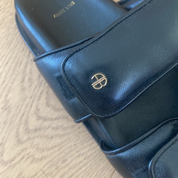 ANINE BING SID SANDALS - sold out everywhere PUFFY STRAP LEATHER SANDAL - Picture 2 of 3